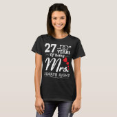 27 jaar vrouw 27e bruiloft Anniversa T-shirt (Voorkant volledig)