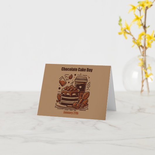 27 jan. - chocoladetaartdag kaart (Gele Bloem)