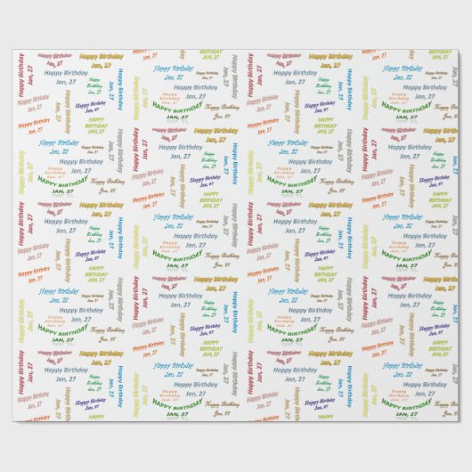 27 januari, cadeaupapier voor cadeautjes (Vlak)