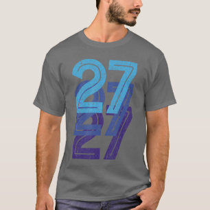 27 Lucky Number 27th Year Verjaardag Leeftijd Spor T-shirt