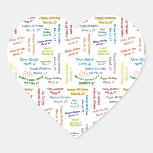 27 maart, 27 september Sticker (Voorkant)