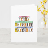 27 maart Cartoon Katten Kaart (Gele Bloem)