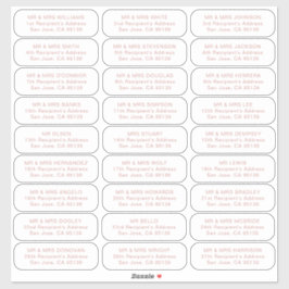 27 ontvangers eenvoudige bruiloft gasten adresetik sticker