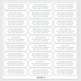 27 ontvangers eenvoudige bruiloft gasten adresetik sticker