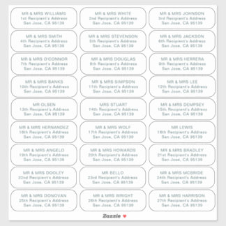 27 ontvangers eenvoudige bruiloft gasten adresetik sticker