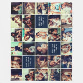27-Photo Collage Custom Text Fleece Blanket (L) (Voorkant)