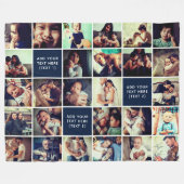 27-Photo Collage Custom Text Fleece Blanket (L) (Voorkant (Horizontaal))