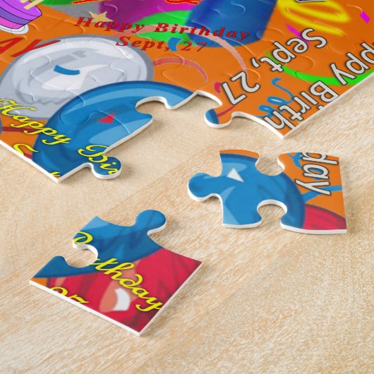 27 september, Birthday Jigzaag Puzzle Legpuzzel (Zijkant)