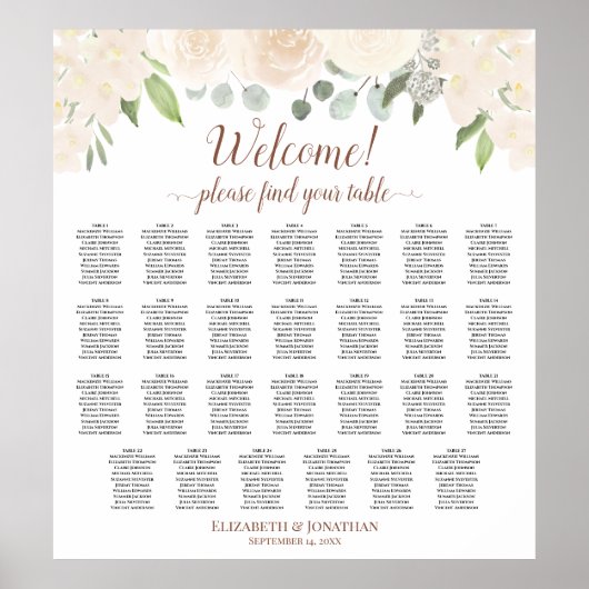 27 Tabel Champagne-peach Boho-Rozen Zitkuur Poster (Voorkant)