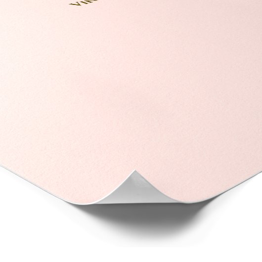 27 Tafel-bruiloft-zitje Blush Pink & Gold Poster (Hoek)