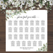 27 Tafel Eucalyptus Leaves Wedding Seating Chart Poster