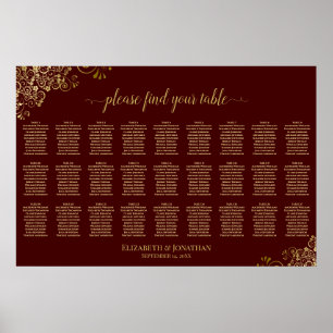 27 Tafel Trouwzaal Stoelenindeling Auburn Bruin & Poster