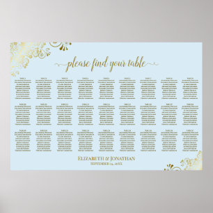 27 Tafel Trouwzaal Stoelenindeling Poederblauw & G Poster
