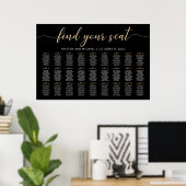 27 Tafels Vind Je Plaats Zwarte Zitplaatsindeling Poster (Thuiskantoor)