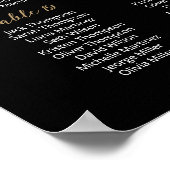 27 Tafels Vind uw Seat Black Zitkaarten Plan Poster (Hoek)