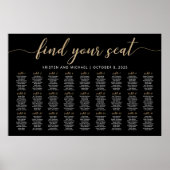 27 Tafels Vind uw Seat Black Zitkaarten Plan Poster (Voorkant)