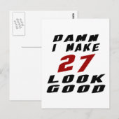 27 Verjaardag Design Briefkaart (Voorkant / Achterkant)
