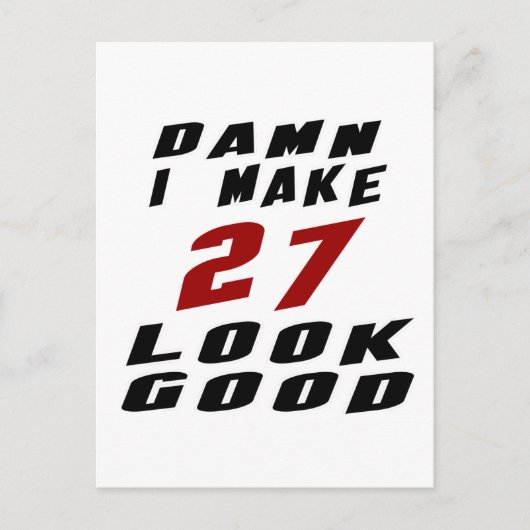 27 Verjaardag Design Briefkaart (Voorkant)