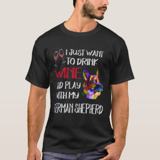 27 Wil gewoon wijn drinken en spelen met mijn Duit T-shirt