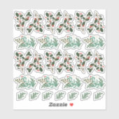 27 x Classic Botanische Kerstvakantie Stickers (Vel)