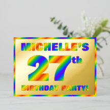 27e Birthday Party — Fun, regenboogspectrum "27"