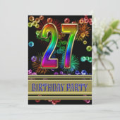 27e Birthday party Uitnodiging met bellen (Staand voorkant)