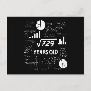 27e Birthday Square Root Wiskunde 27 jaar oude dag Briefkaart