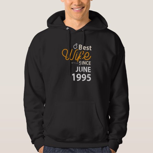 27e bruiloft Jubileum beste vrouw sinds juni 1995 Hoodie (Voorkant)