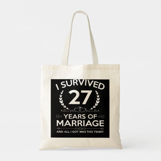 27e bruiloft Jubileum geeft koppels echtgenoot wif Tote Bag (Achterkant)