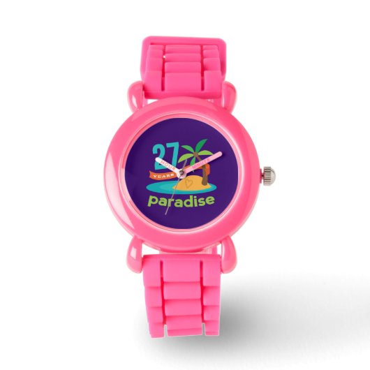 27e bruiloft Jubileum Grappig cadeau voor haar Horloge (Voorkant)