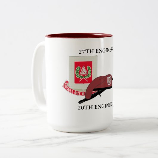 27E ENGINEER BATTALION 20E ENGINEER BRIGADE TWEEKLEURIGE KOFFIEMOK (Voorkant links)