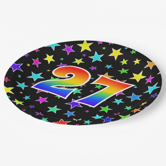 27e evenement: Vet, Fun, kleurrijke regenboog 27 Papieren Bordje (Gekanteld)