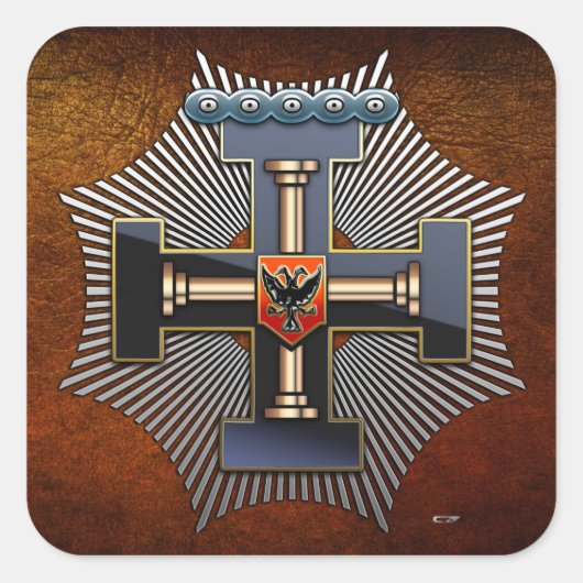 27e graad: Ridder van de Zon Vierkante Sticker (Voorkant)