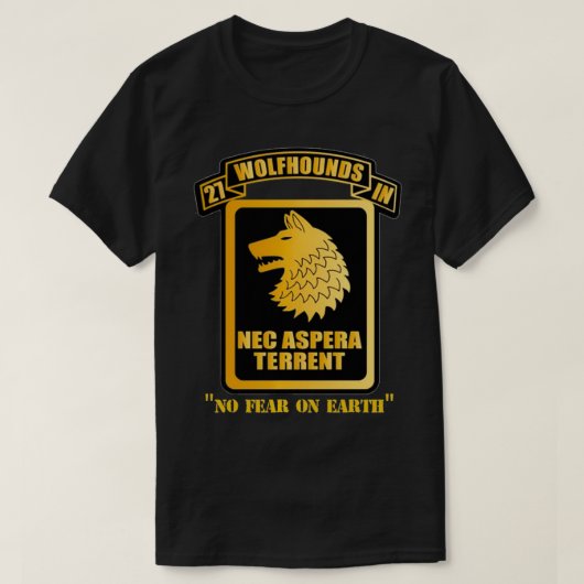27e infanteriekregel Wolfhounds Nec Aspera Terre T-shirt (Design voorkant)