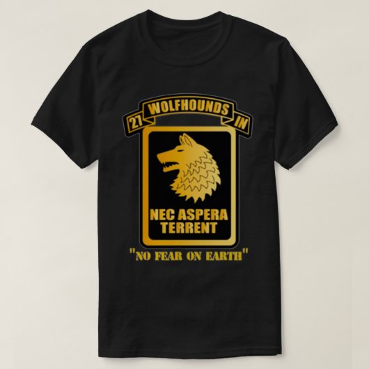 27e infanteriekreiment Wolfhounds Chest Nec Aspera T-shirt (Design voorkant)