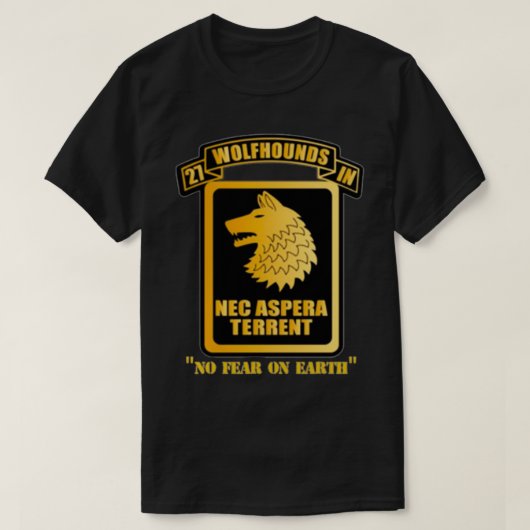 27e infanteriekreiment Wolfhounds Chest Nec Aspera T-shirt (Design voorkant)