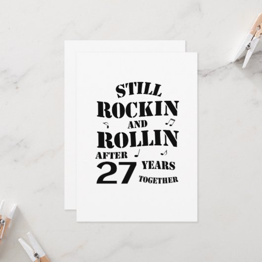 27e Jubileum - 27 jaar Jubileum paren Kaart (Voorkant / Achterkant in situ)