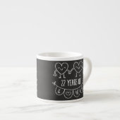 27e Jubileum Gift Chalk Hearts Espresso Kop (Voorkant rechts)