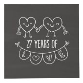 27e Jubileum Gift Chalk Hearts Kubus (Voorkant)