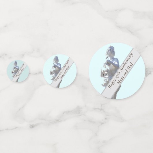 27e Jubileum Schets bewerkbaar Confetti (Achterkanten)