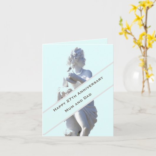 27e Jubileum Schets bewerkbaar Kaart (Gele Bloem)