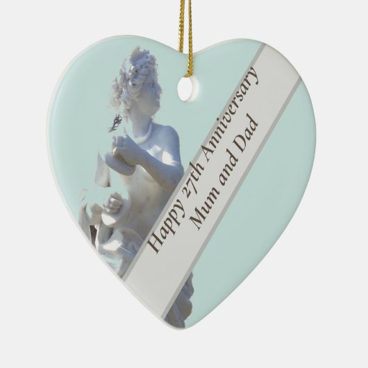 27e Jubileum Schets bewerkbaar Keramisch Ornament (Rechts)