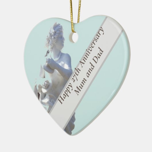 27e Jubileum Schets bewerkbaar Keramisch Ornament (Links)