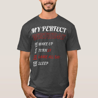 27e perfecte verjaardag gaming 27 jaar oud jongens t-shirt