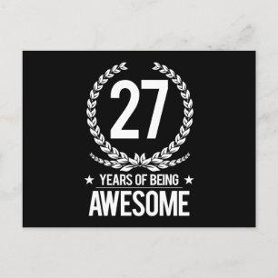 27e verjaardag (27 jaar Geweldige) Briefkaart