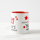 27e verjaardag, 27 jaar Jubilea voor bruiloft Tweekleurige Koffiemok (Center)