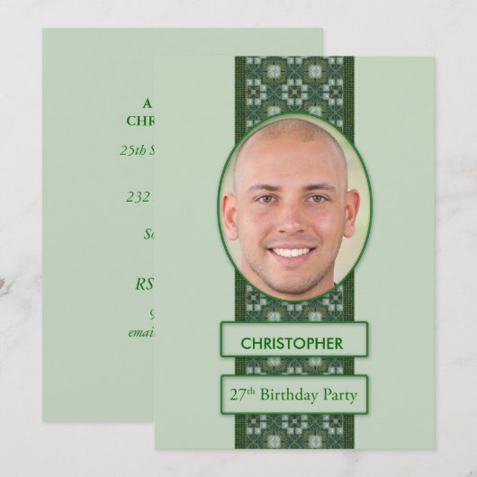 27e verjaardag Afbeelding van uitnodiging tot het  (Voorkant / Achterkant)