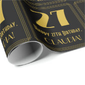 27e verjaardag ~ Art Deco Geïnspireerde look "27", Cadeaupapier (Rol Hoek)