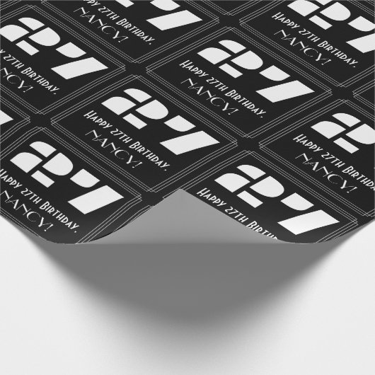 27e verjaardag: Art Deco geïnspireerde look "27" & Cadeaupapier (Hoek)