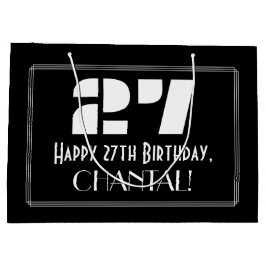 27e verjaardag ~ Art Deco geïnspireerde look "27"  Groot Cadeauzakje